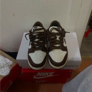 Nike Men's Chocolate Brown and White Sneakers
